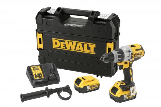 Dewalt DCD996P2 2 X 5.0 Ah XR Li-ion Brushless Combo Bohrer Set, 18 V, Gelb/Schwarz, Satz von 7 Teile