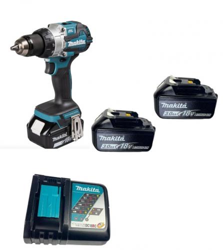 Makita DHP489RTJ Akku-Schlagbohrschrauber 18V / 5,0 Ah, 2 Akkus + Ladegert im MAKPAC