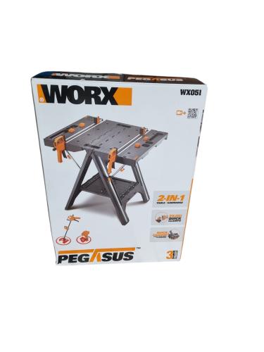 WORX PEGASUS WX051 mobile multifunktionale Werkbank - hochwertiger Arbeitstisch klappbar fr die Werkstatt, max. Belastung 450kg  inkl. Schnellklemmvorrichtung  hohe Stabilitt & groe Arbeitsflche